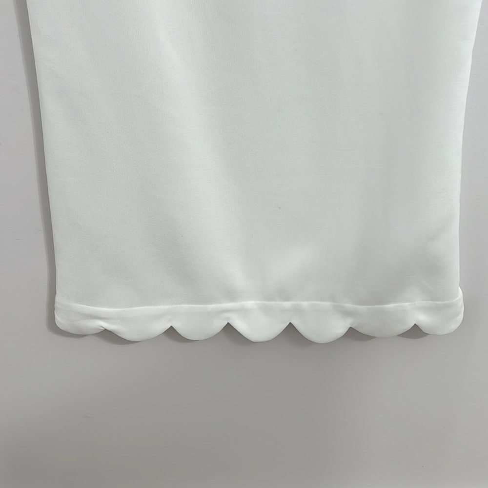 White Scalloped Hem Dress - Picture 4 of 7
